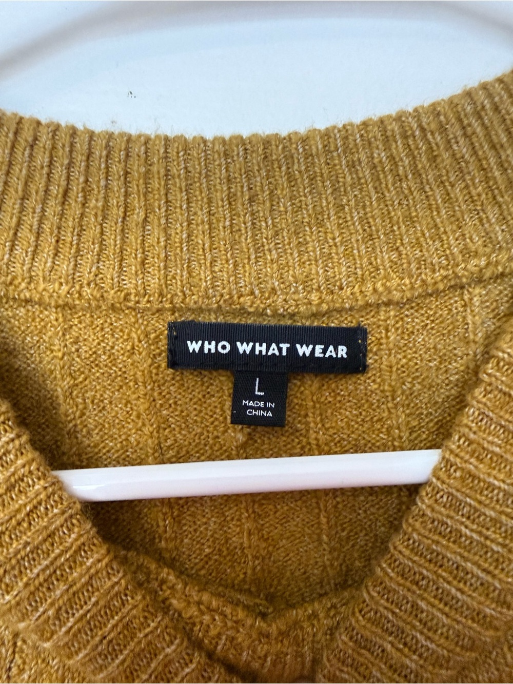 Who What Wear Ribbed Sleeveless Crewneck Sweater Vest in Mustard - Picture 2 of 3